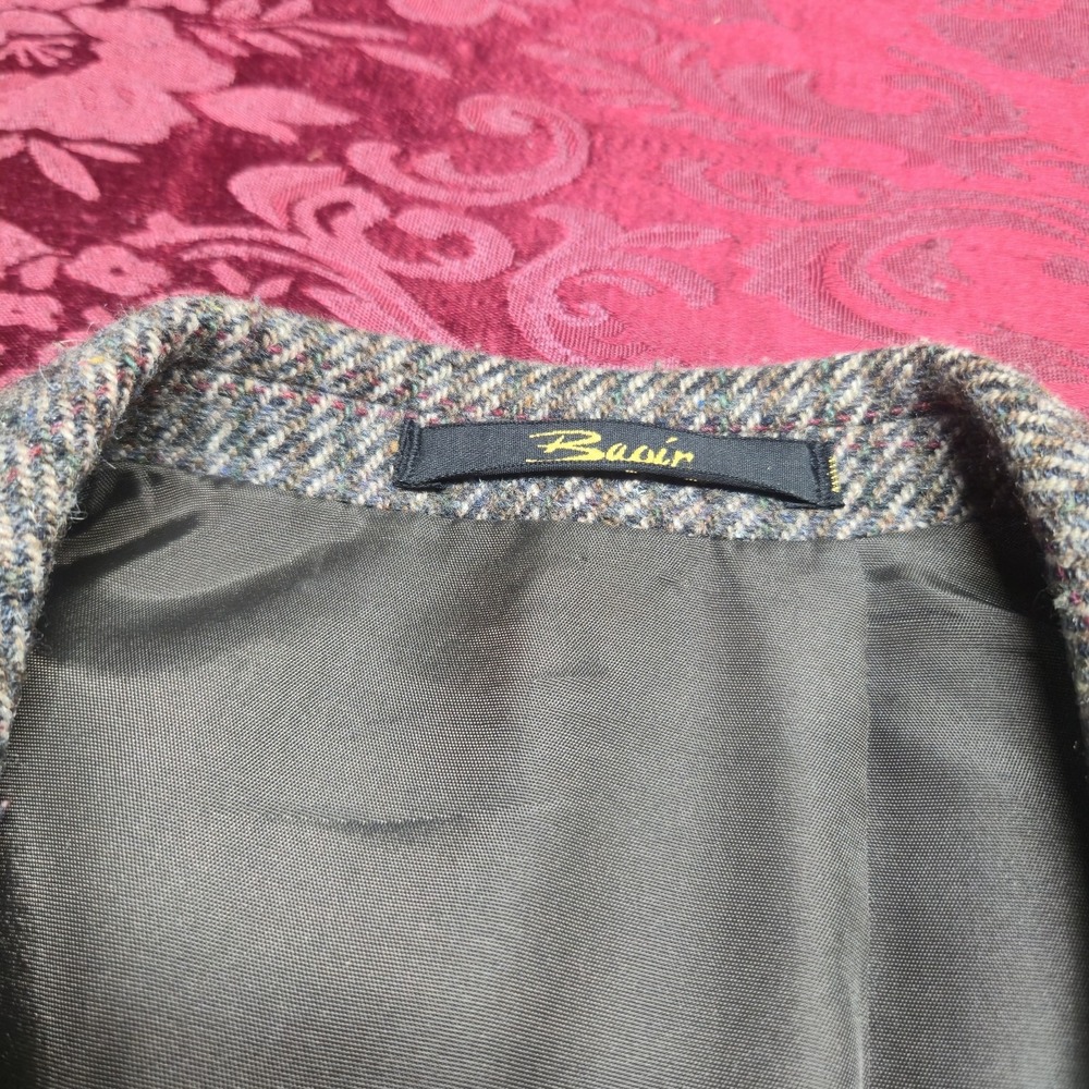 Vintage Bagir Men's Sport Coat Blazer 46 EU 36 US Brown Wool Tweed Poltex Chile - Picture 7 of 16